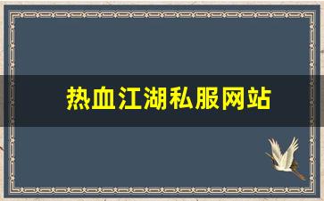 私服发布网：热血江湖私服网站 (11)